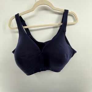 Cacique Lightly Lined No Wire Bra Navy Blue Everyday Comfort 44DD